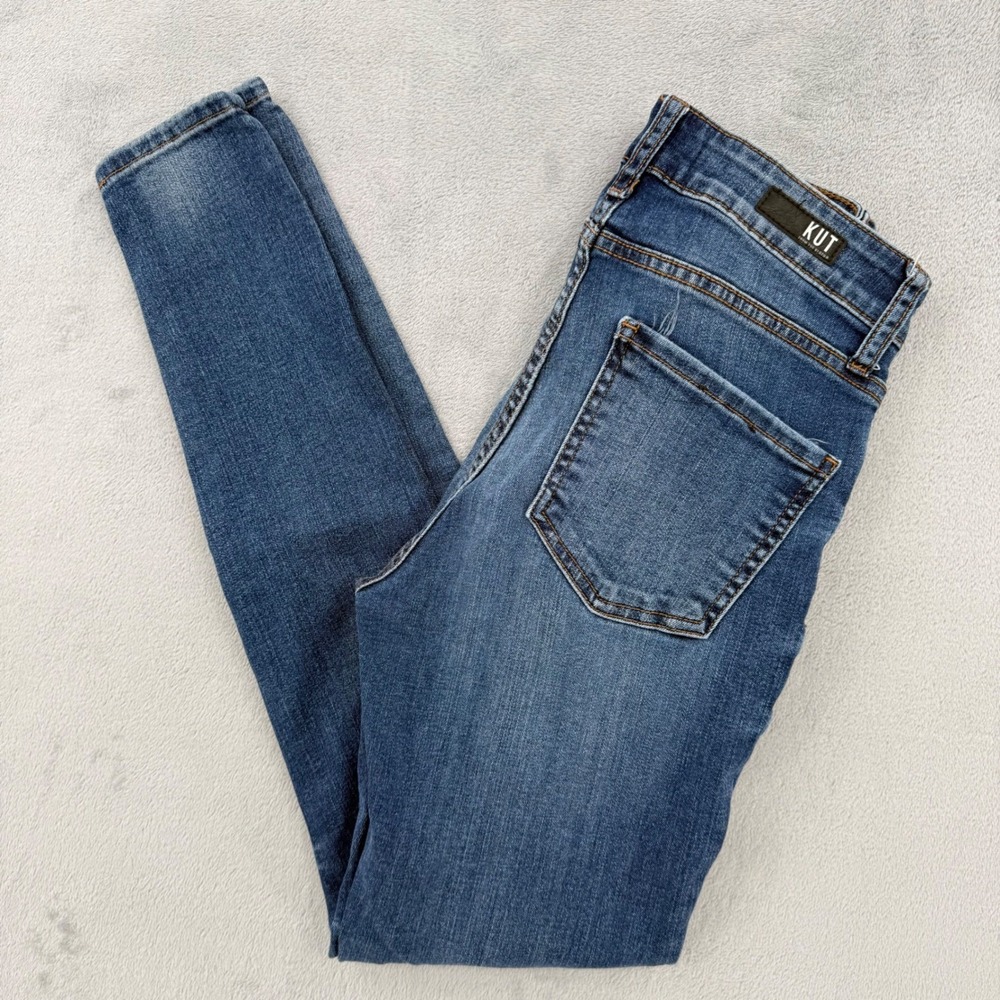 Kut From The Kloth Donna Jeans Womens 2 High Rise Skinny Dark Wash Blue Denim